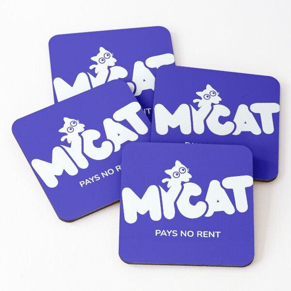 Item preview, My Cat Pays No Rent Funny Cat Lover Typography Design designed and sold by Penguin Mood .