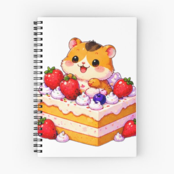 Item preview, Kawaii Hamster Strawberry Cake designed and sold by DailyDoodlesBySumbul.