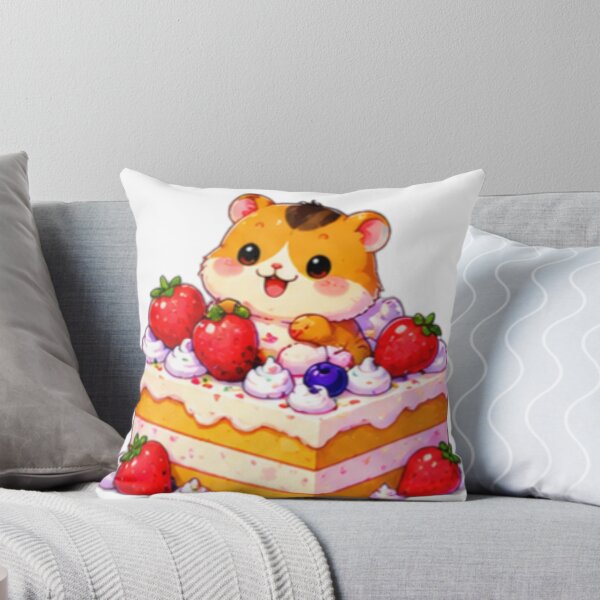 Item preview, Kawaii Hamster Strawberry Cake designed and sold by DailyDoodlesBySumbul.
