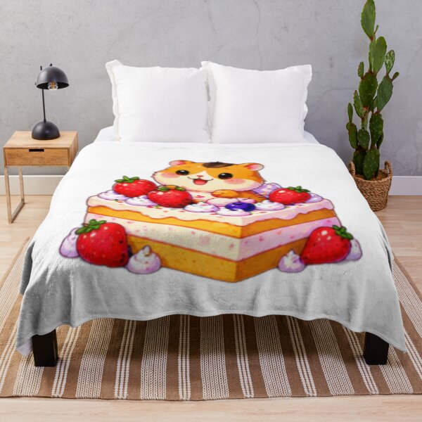 Item preview, Kawaii Hamster Strawberry Cake designed and sold by DailyDoodlesBySumbul.