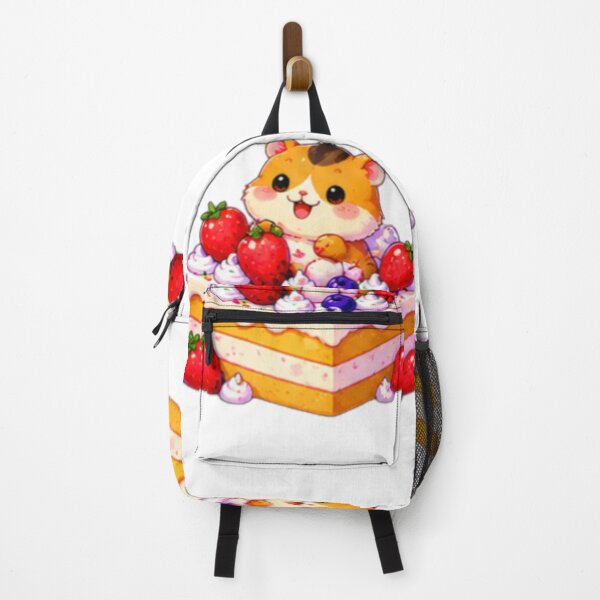 Artikelvorschau, Kawaii Hamster Strawberry Cake entworfen und verkauft von DailyDoodlesBySumbul.