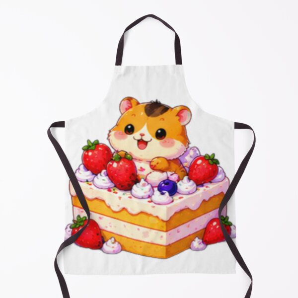 Item preview, Kawaii Hamster Strawberry Cake designed and sold by DailyDoodlesBySumbul.