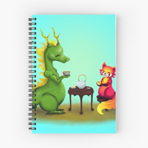 Item preview, Panda and Dragon at Tea Time designed and sold by fishbirdstudios.