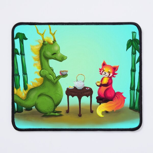 Item preview, Panda and Dragon at Tea Time designed and sold by fishbirdstudios.