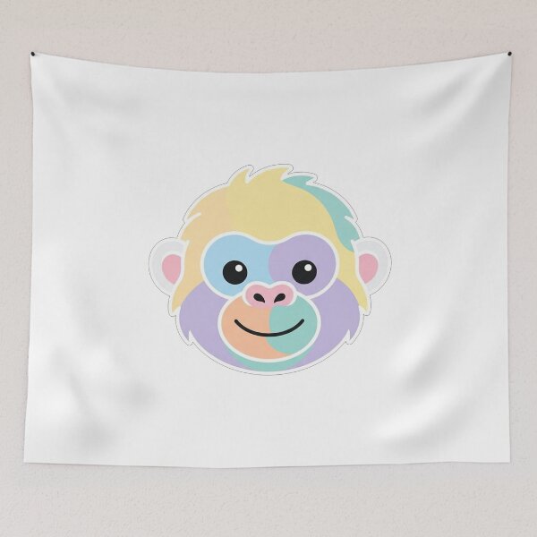 Item preview, Cute Pastel Monkey Face Illustration designed and sold by Owcomm.