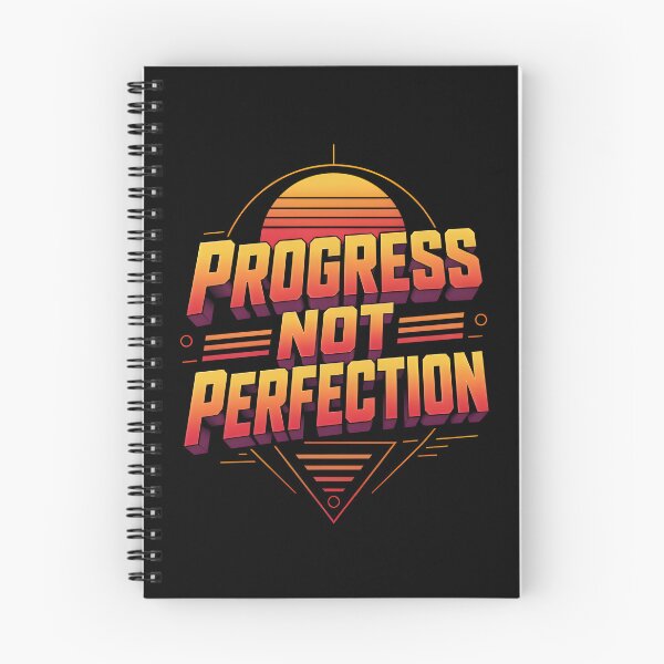 Item preview, Progress Not Perfection - 80s Synthwave Retro Typography designed and sold by milano picks.