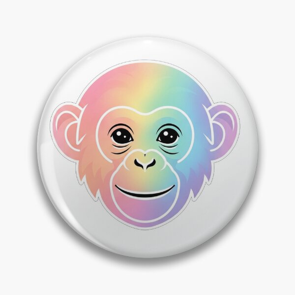 Item preview, Rainbow Pastel Chimp Face Minimalist Illustration designed and sold by Owcomm.