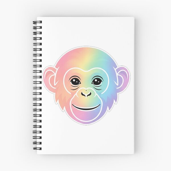 Item preview, Rainbow Pastel Chimp Face Minimalist Illustration designed and sold by Owcomm.