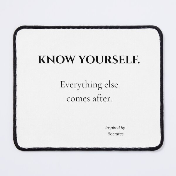 Item preview, Know Yourself – White Minimalist Philosophy Quote Inspired by Socrates designed and sold by CalmWorldShop.