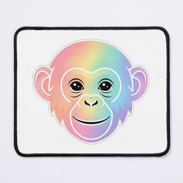 Item preview, Rainbow Pastel Chimp Face Minimalist Illustration designed and sold by Owcomm.