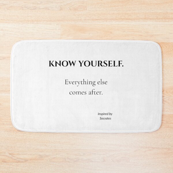 Item preview, Know Yourself – White Minimalist Philosophy Quote Inspired by Socrates designed and sold by CalmWorldShop.