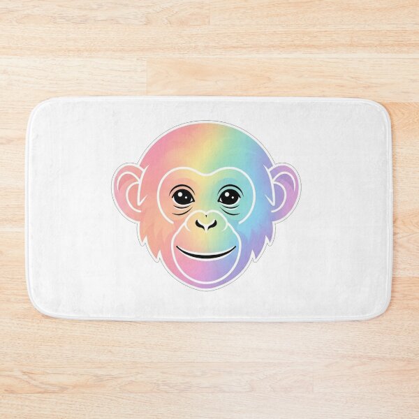 Item preview, Rainbow Pastel Chimp Face Minimalist Illustration designed and sold by Owcomm.