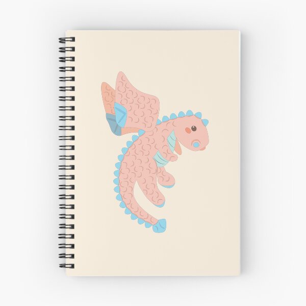 Item preview, Peach Baby Dragon with Blue Plates designed and sold by elephantfeathercreative.