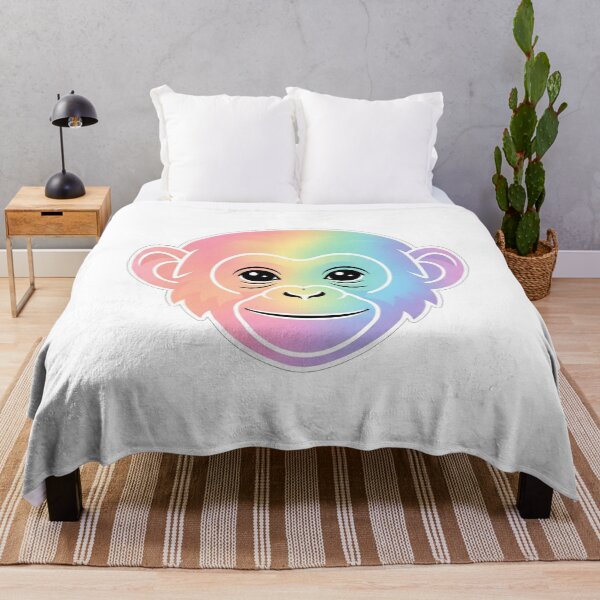 Item preview, Rainbow Pastel Chimp Face Minimalist Illustration designed and sold by Owcomm.