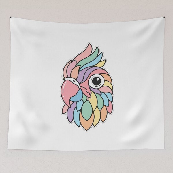 Item preview, Colorful Pastel Parrot Portrait Illustration designed and sold by Owcomm.