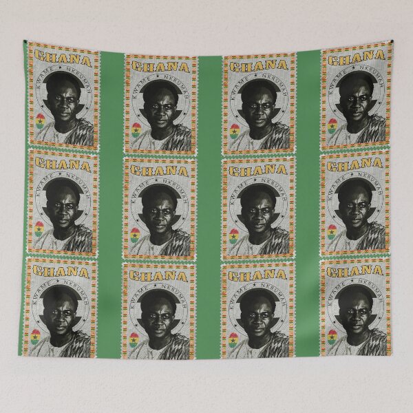 Item preview, Vintage Kwame Nkrumah Postage Stamp Ghana Independence leader Pan-African Revolutionary Black and white  designed and sold by Youngkev-arts.