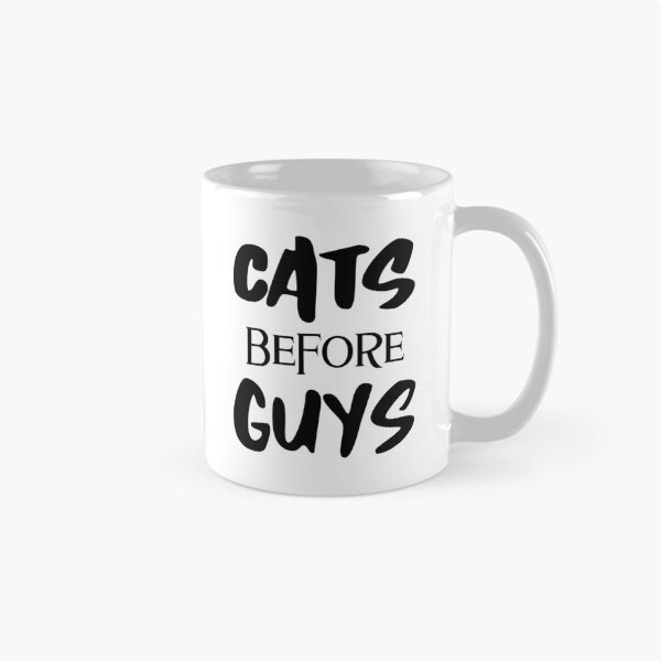 Item preview, Cats Before Guys Funny Typography Quote designed and sold by AhinoraArtShop.