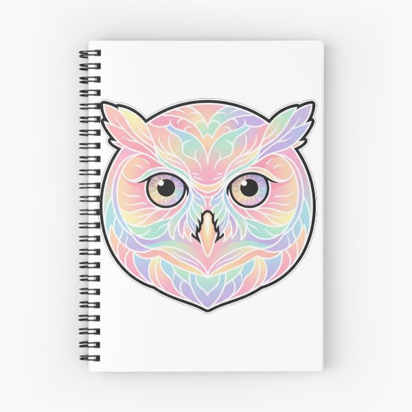 Item preview, Mystical Pastel Rainbow Owl Face Portrait designed and sold by Owcomm.