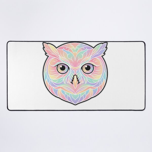 Item preview, Mystical Pastel Rainbow Owl Face Portrait designed and sold by Owcomm.