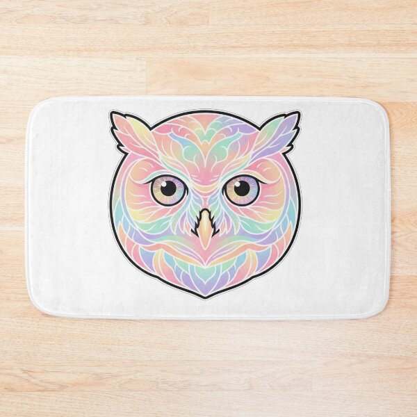 Item preview, Mystical Pastel Rainbow Owl Face Portrait designed and sold by Owcomm.