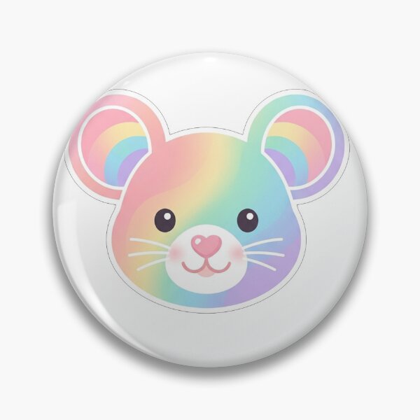 Item preview, Cute Pastel Rainbow Mouse Face designed and sold by Owcomm.