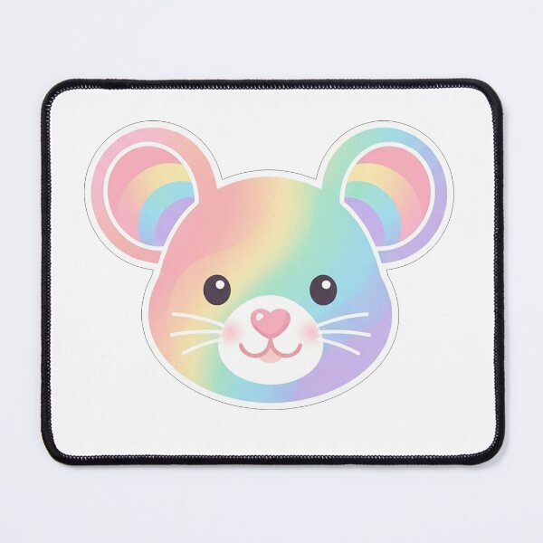 Item preview, Cute Pastel Rainbow Mouse Face designed and sold by Owcomm.
