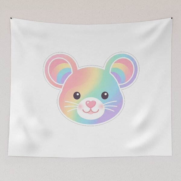 Item preview, Cute Pastel Rainbow Mouse Face designed and sold by Owcomm.