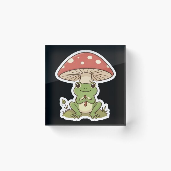 Item preview, Cute Frog with Mushroom Umbrella Cottagecore Kawaii Froggy designed and sold by KCasual.