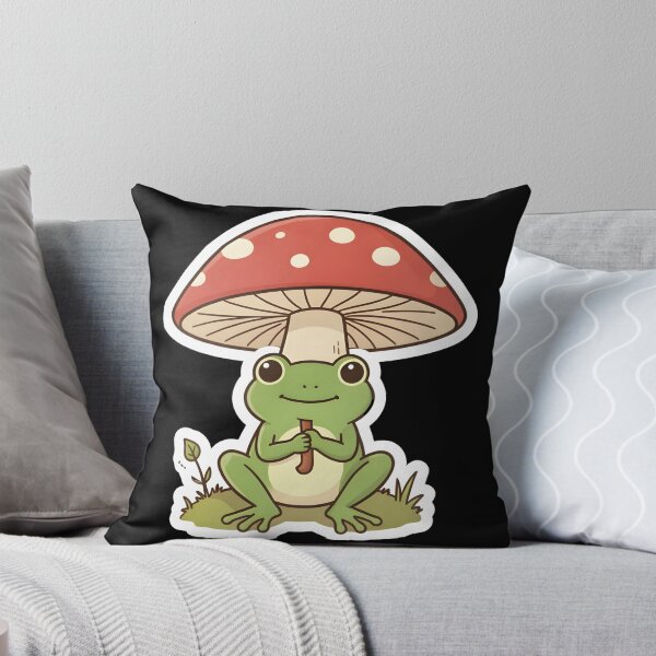 Item preview, Cute Frog with Mushroom Umbrella Cottagecore Kawaii Froggy designed and sold by KCasual.