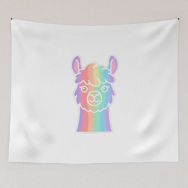 Item preview, Cute Rainbow Llama Animal Face Illustration designed and sold by Owcomm.