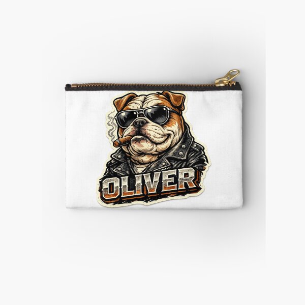 Aperçu de l'œuvre Oliver – Autocollant mascotte de bouledogue cool créée et vendue par AlexLineArt.