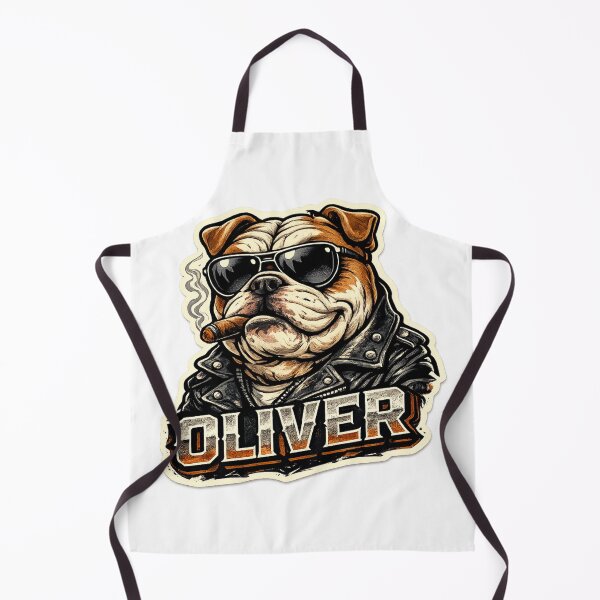 Item preview, Oliver – Cool Bulldog Name Mascot Sticker designed and sold by AlexLineArt.
