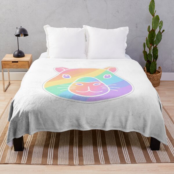 Item preview, Cute Rainbow Capybara Face Illustration designed and sold by Owcomm.