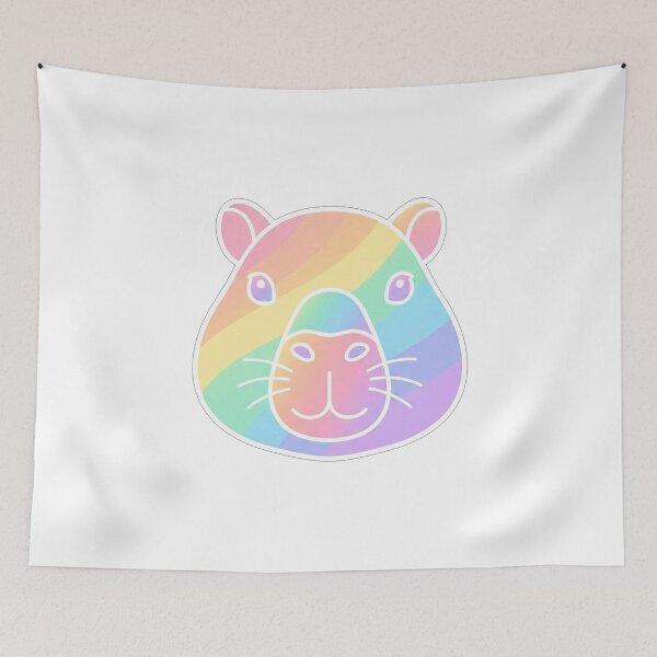 Item preview, Cute Rainbow Capybara Face Illustration designed and sold by Owcomm.