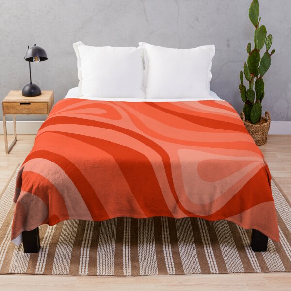 Item preview, Tomato Red Retro Abstract Liquid New Groove Swirl Pattern designed and sold by kierkegaard.