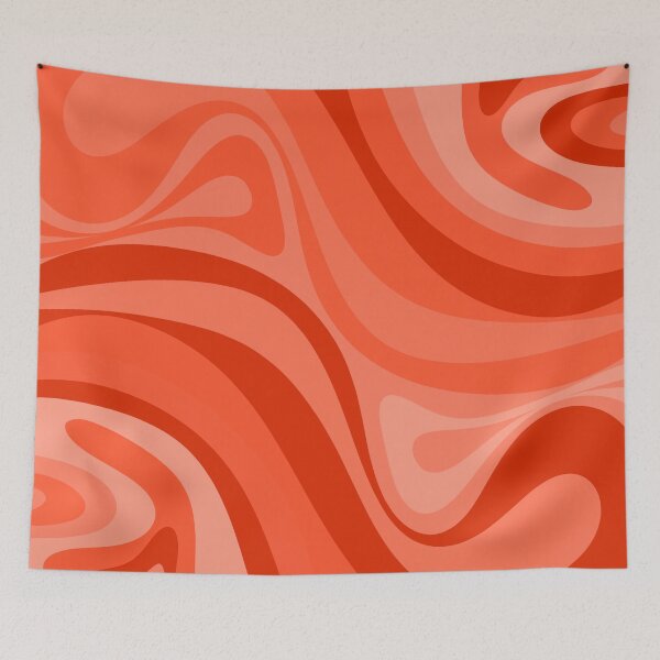 Item preview, Tomato Red Retro Abstract Liquid New Groove Swirl Pattern designed and sold by kierkegaard.