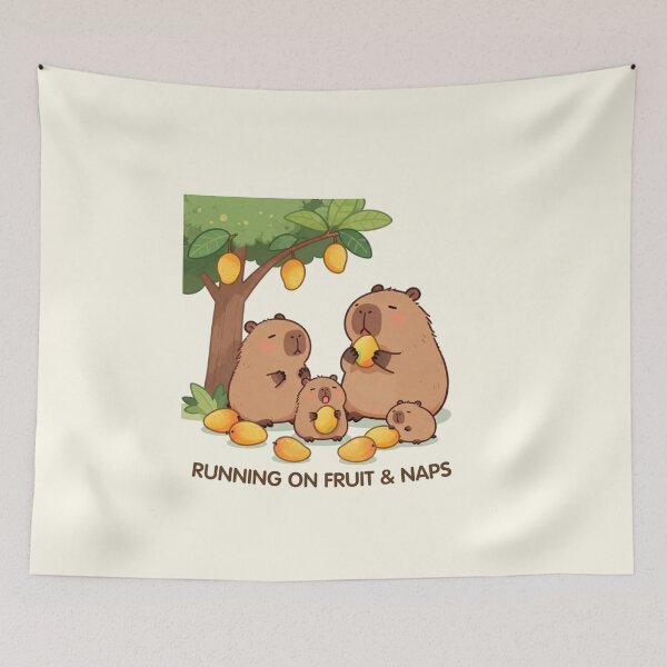 Item preview, Cute Capybara Eating Mango – Running on Fruit & Naps | Tropical Kawaii Animal designed and sold by BCapybara.