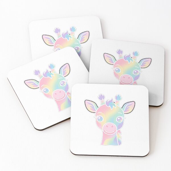 Item preview, Cute Rainbow Pastel Giraffe Portrait designed and sold by Owcomm.