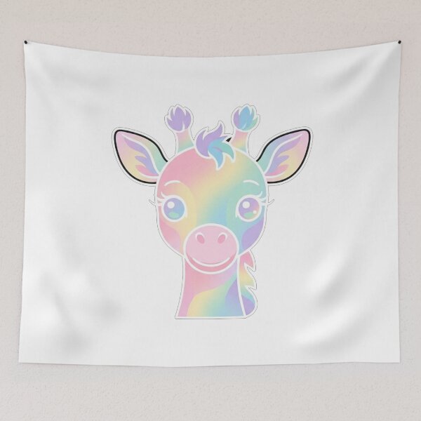 Item preview, Cute Rainbow Pastel Giraffe Portrait designed and sold by Owcomm.