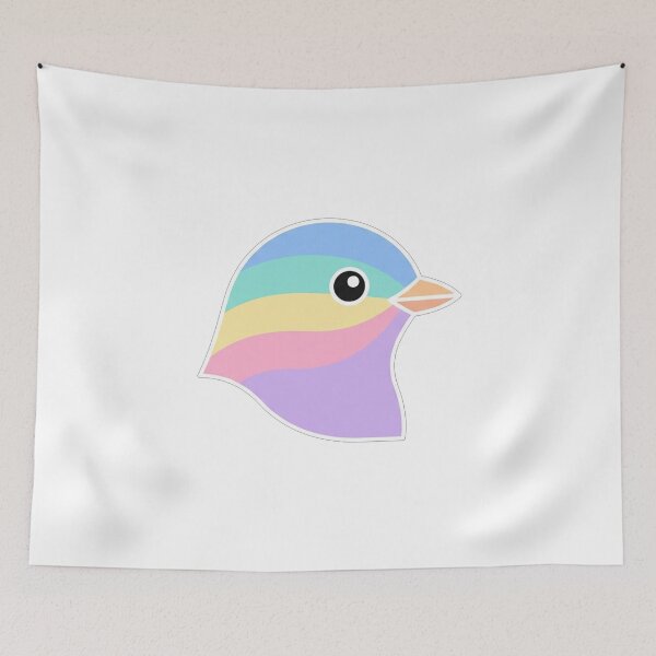 Item preview, Cute Pastel Rainbow Bird Profile Illustration designed and sold by Owcomm.