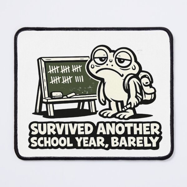 Item preview, Funny Teacher Frog Sticker | Survived Another School Year Barely | End of School Gift designed and sold by Moss & Mellow.