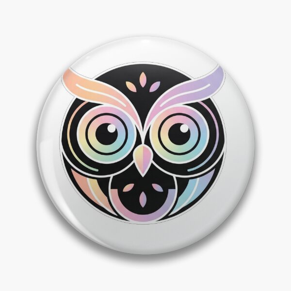 Item preview, Minimalist Rainbow Owl Face Line Art designed and sold by Owcomm.