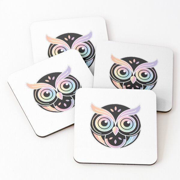 Item preview, Minimalist Rainbow Owl Face Line Art designed and sold by Owcomm.