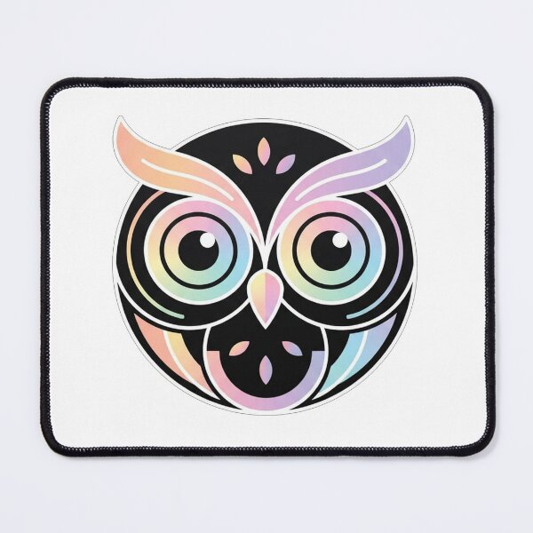 Item preview, Minimalist Rainbow Owl Face Line Art designed and sold by Owcomm.