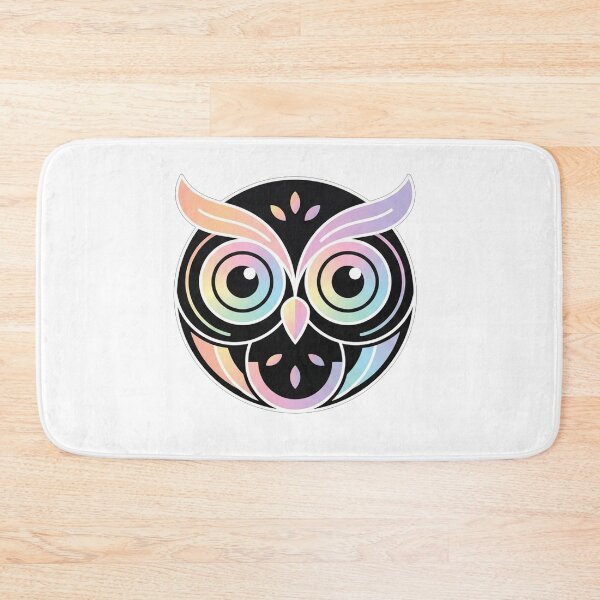 Item preview, Minimalist Rainbow Owl Face Line Art designed and sold by Owcomm.