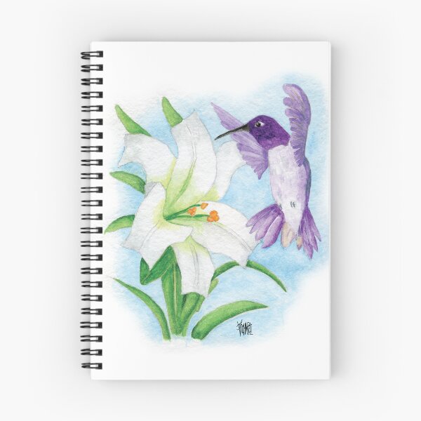 Item preview, BLACK CHINNED HUMMINGBIRD WITH EASTER LILY designed and sold by Jesus Vichareli.