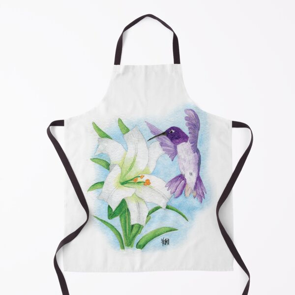 Item preview, BLACK CHINNED HUMMINGBIRD WITH EASTER LILY designed and sold by Jesus Vichareli.
