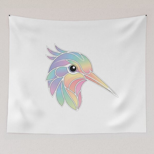Item preview, Pastel Rainbow Hummingbird Profile Illustration designed and sold by Owcomm.
