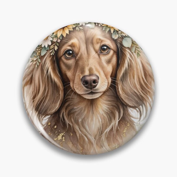 Item preview, Dachshund Canvas Wall Art | Floral Crown Sunflower Boho Dog Mom | Watercolor designed and sold by Donartpictures.