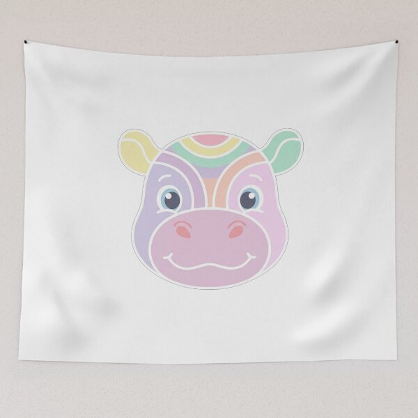Item preview, Cute Pastel Rainbow Hippopotamus Face designed and sold by Owcomm.